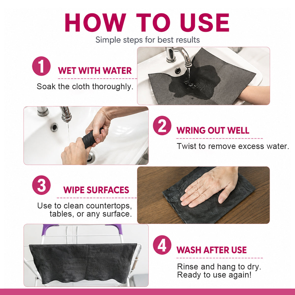 Magic Microfiber Cleaning Cloth (5-Pack)