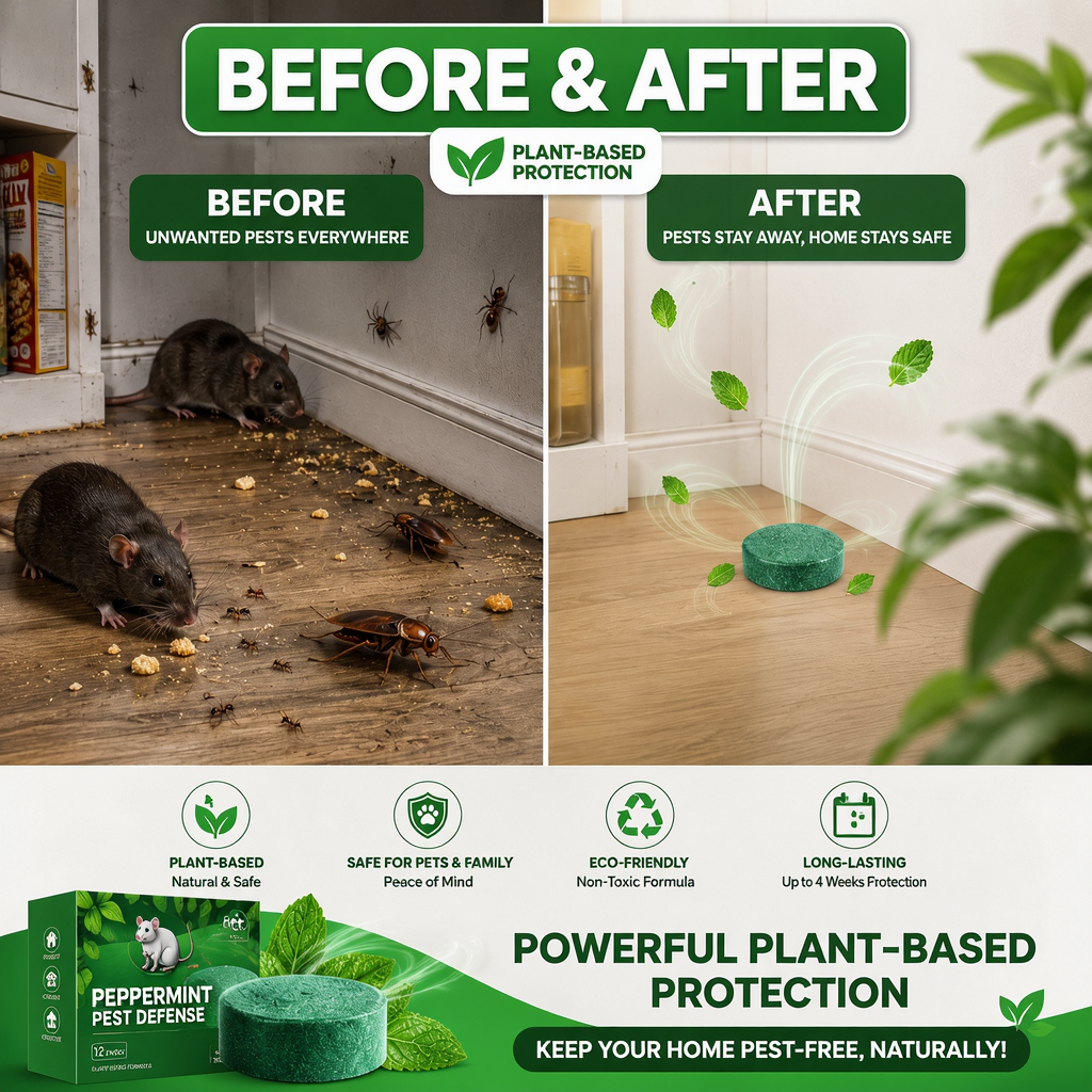 🟢 Natural Peppermint Rodent Repellent Tablets – 10 Pack