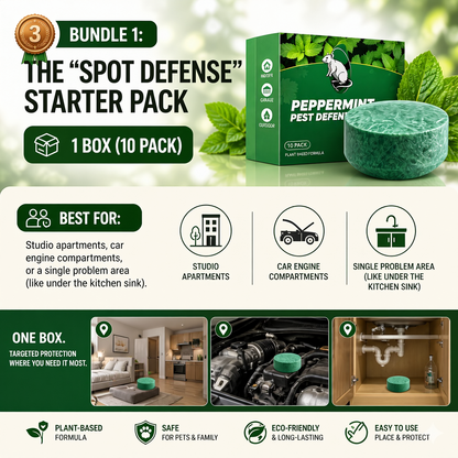 🟢 Natural Peppermint Rodent Repellent Tablets – 10 Pack