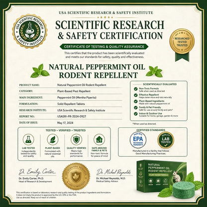 🟢 Natural Peppermint Rodent Repellent Tablets – 10 Pack