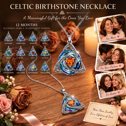 Birthstone Celtic Knot Necklace for Women