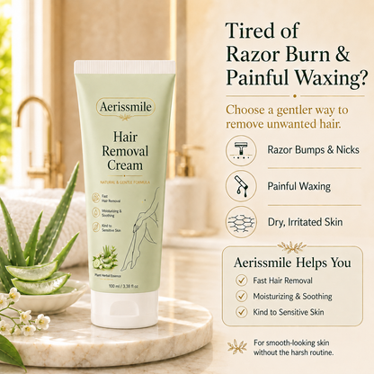 Aerissmile™ Natural Gentle Hair Removal Cream | For Women & Men, Sensitive Skin