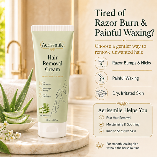 Aerissmile™ Natural Gentle Hair Removal Cream | For Women & Men, Sensitive Skin