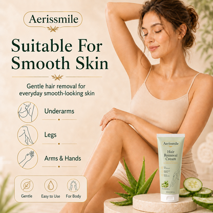 Aerissmile™ Natural Gentle Hair Removal Cream | For Women & Men, Sensitive Skin